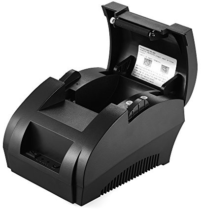 Dioche Tragbarer Thermodrucker, Belegdrucker, Kompatibel mit 58mm Thermopapier, Einsetzbar in Gastronomie, Einzelhandel, POS, Belegdruck (schwarz) (EU)