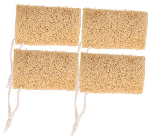 Ipetboom 4pcs Natural Loofah Sponge Scrubber for Dishwashing and Pot Cleaning Kitchen Cleaning Loofah for Bowl Washing Tools