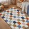 HUGEAR Alfombra Salon 120x180cm Pelo Largo a Cuadros Grande Blanco Colorido Suave Alfombras Antideslizante Modernas Habitacion Juvenil Pie de Cama Exterior Dormitorio Comedor Salón Cocina