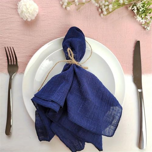 SYSUII 32 x 32 cm, 12 tovaglioli in tessuto di mussola, in cotone, lavabili, per feste, compleanni, caffè, ristoranti, cucina, blu navy