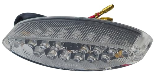 Universal Motorrad LED Mini Rücklicht Oval Smoke mit Kennzeichenbeleuchtung