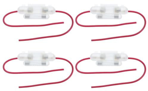 Alipis 4pcs Inline Fuse Holder for Scooter and Go Kart, Replacement Fuse Holder Case, Plastic and Metal, Easy Installation, Longterm Reliability, Electrical System Protection