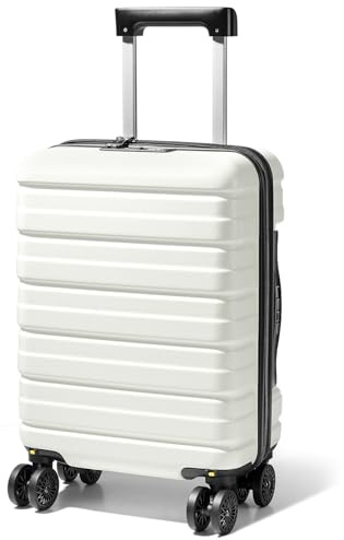 Lekesky 16 Inch Underseat Carry On Luggage Airline Approved, D-Beige | Durable ABS, Small Underseat Carry-on Luggage with TSA Lock Spinner Wheels, Personal Item Luggage Removable Wheels for Travel