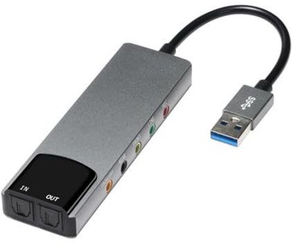 USB External Sound Card With SPDIF Digital Sound For 5.1 & 7.1 Surround Sound Systems Aluminum Body