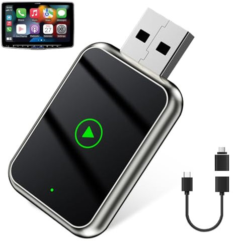 SGZIOO 2 in 1 für Carplay/Android Auto Wireless Adapter, Bluetooth 5.0, Typ-C/USB, Carplay Wireless Adapter Android, Mini Wireless carplay Adapter, Car Play Adapter Auto, Wireless android auto Adapter