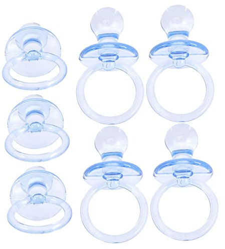 BRIGHTFUFU 20pcs Mini Blue Baby Pacifier Party Favors for Baby Shower Decorations Table Scatter Supplies for Boys and Girls