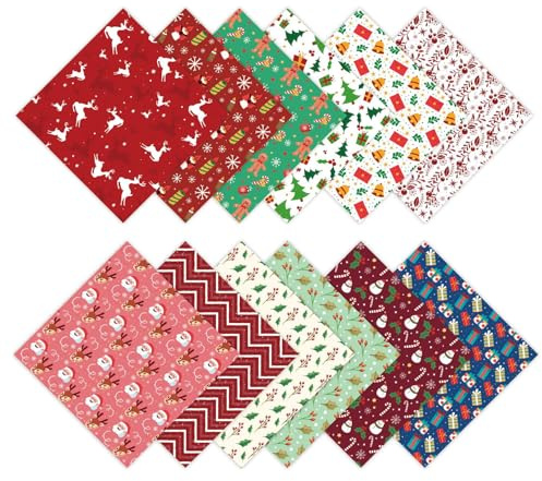 12 Blatt Bastelpapier Weihnachten,15*15cm Weihnachtsmuster Papierset Tonpapier Motivpapier Weihnachten in 12 Designs Weihnachtspapier zum Basteln Designpapier für DIY Scrapbook Card Making Dekoration