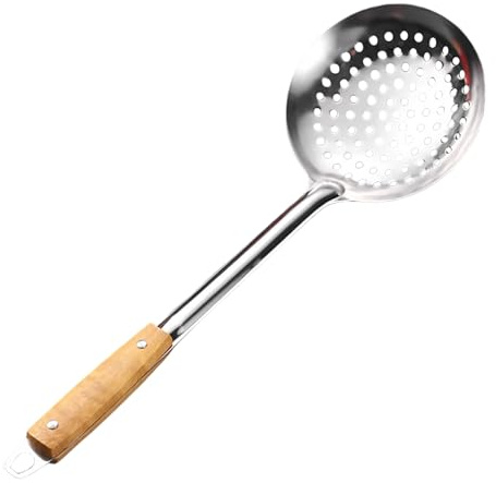 Professionale 201Stainless Steel Frittura Skimmer Cucina Colino con Manico In Legno Colino Alimento Skimmer per Utensili