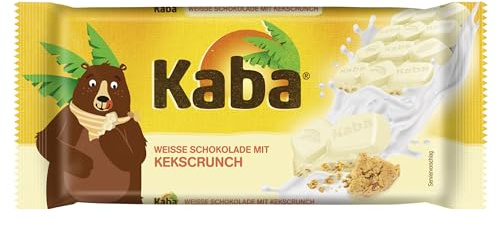 Kaba Weiße Schokolade mit Keks-Crunch, 90 g Tafel, mit knusprigem Keks | Weiße Schokolade mit original Kaba-Geschmack