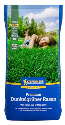 Kiepenkerl Dark Green Rasensamen 1089018, 10kg für 500 m² | RSM Qualität, Grassamen, Saatgut
