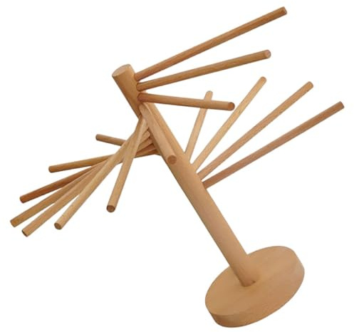 ERINGOGO Support à Pâtes en Bois Naturel, Séchoir Suspendu pour Nouilles Fraîches, Étendoir à Spaghetti pour Maison, Séchage Rapide et Uniforme, Accessoire Cuisine Polyvalent, Design