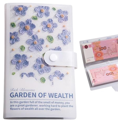 Geld Sparbuch, 100 Umschläge, Sparbuch Budgetplaner Mit 3D Ölgemälde, Sparplaner Tragbares Haushaltsbuch Zur Aufbewahrung Von Rechnungen Und Ausgaben Für Erwachsene