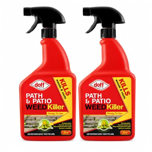 Knockdown Systemic Path & Patio Weedkiller 1L Pack of 2 | Systemic Weed & Grass Killer | Long Lasting Weed Control for Paths, Patios, Driveways & Garden Areas