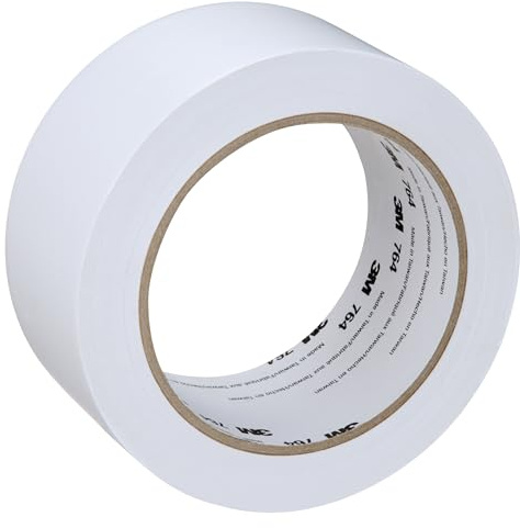 3M Vinyl Tape 764, General Purpose, 2 in x 36 yd, White, 1 Roll, Light Traffic Floor Marking Tape, Social Distancing, Color Coding, Safety, Bundling