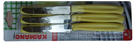 Kaimano KDN021506G 6 Coltelli Tavola Lama Dentata Dinamik Giallo