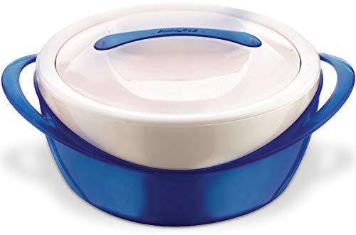 Pinnacle Thermoware Fuente para horno – Cuenco grande para sopa y ensalada – Cuenco aislado con tapa (azul, 3,6 qt)