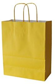 PGV Papiertragetaschen farbig mit Kordel GELB Giallo - Verschiedene Größen und Mengen (36 + 13 x 41 cm, 50 Stück)