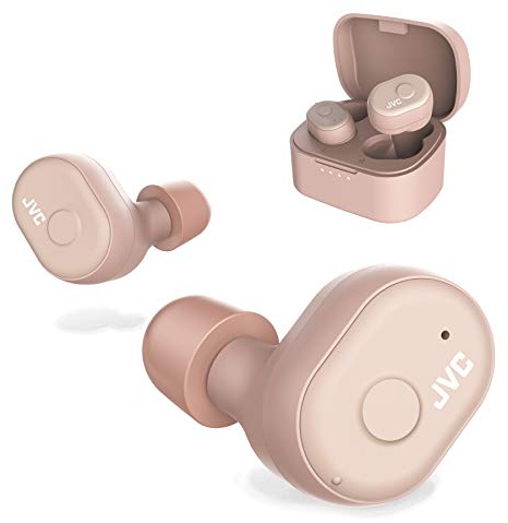 JVC Écouteurs véritablement sans fil, Bluetooth 5.0, résistance à l'eau (Ipx5), longue durée de vie de la batterie (4 + 10 heures), ajustement sûr et confortable avec écouteurs en mousse à mémoire de