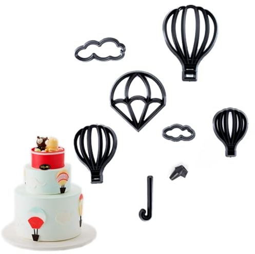Agatige 8Pcs Cookie Cutters Hot Air Balloon Cloud Cookie Cutter Cake Decoration Fondant Mold Set for Chocolate Candy Baking Pastry Cookie Sugar Craft