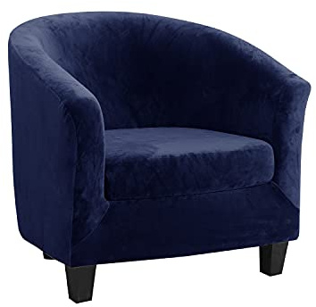 TOPCHANCES Sesselschoner Sesselhusse Sesselüberwürfe,Ausziehbar Elastisch Sessel Velours Sesselbezug mit Armlehnen für Cafe Stuhl Clubsessel Loungesessel Cocktailsessel