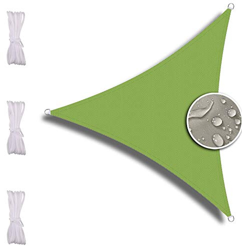 ZQXFZ Voile d'ombrage Triangle 3X4X5m, Voiture,Restaurant,Jardin, Polyester PES Hydrophobe Dpe Respirant Anti UV Toile D'Ombrage, Grün
