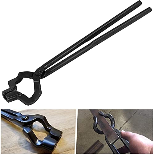 Knifemaking and Blacksmithing Tongs, 16 Z V-Bit Tongs Ideal for Beginner and Seasoned Blacksmiths & Bladesmiths, Z-Jaw Offset Knife Making Tongs Blacksmith Z Type Tongs with V-Bit Jaws