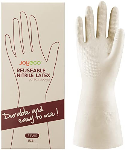 JOYECO Gummihandschuhe, wiederverwendbar, Haushaltsreinigung für Küche, Geschirrspülen, 3 Paar, Größe XL