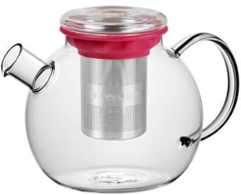 TEA SHOP - Tetera All in One Berry 1L - De porcelana con infusor - Filtro de acero inoxidable - Accesorios para té o infusiones