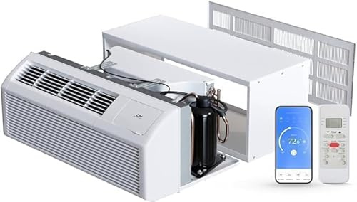 Cooper & Hunter 15,000 BTU PTAC Packaged Terminal Air Conditioner & Heat Pump – Built-In 3.5kW Electric Heater – Includes Wireless Smart Kit, Remote, Power Cord, Sleeve & Grille – R-32 Refrigerant