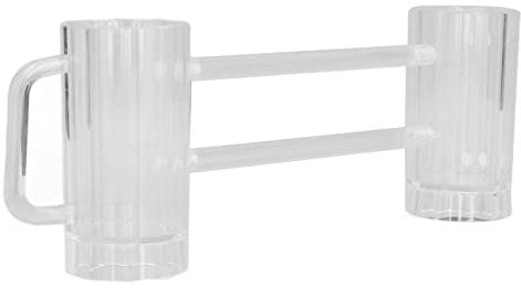 Bierkrug, Bierkrug aus Glas mit Griff, 430 ml doppelt verbundenes Bierglas für Bar-KTV-Spielwettbewerb