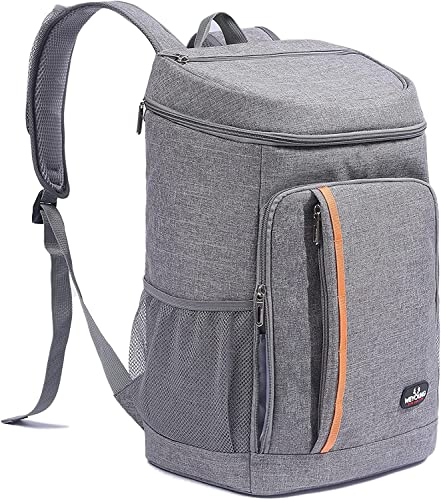 YDFYX 26L Kühl Rucksack Thermo Rucksack Picknicktasche Groß Isoliert Cooler Bag Männer Frauen für Männer Frauen zum Picknick, Wandern, Camping, Angeln oder Arbeit (Grau)