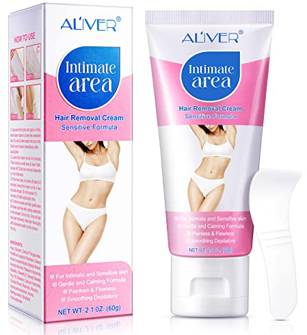 Haarentfernungs Creme, Intim Haarentferner ohne Schmerzen für empfindliche Haut, sanfte Formel Intim Haarentfernungs Creme für Bikini Schambereich Gesicht und Körper