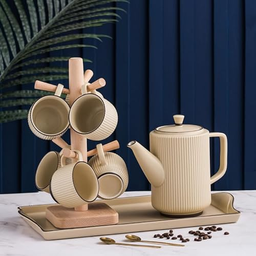 GRFIT Brocca Acqua Tazza da tè bollitore Set Tazza casa Soggiorno Tazza di Acqua in Ceramica Tazza di caffè Set Tazza Tazza di Acqua Caraffa Acqua (Color : Geel)