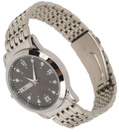 RiToEasysports wasserdichte, Leuchtende Herrenuhr mit Armband aus Legierung, Quarz-Tagesdatum
