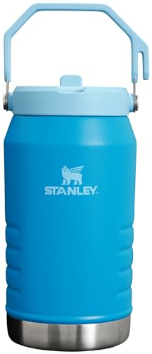 Stanley IceFlow Flip Straw Jug with Handle 64 oz| Twist On Lid and Flip Up Straw | Leak Resistant for Travel and Sports | Insulated Stainless Steel | BPA-Free | Azure