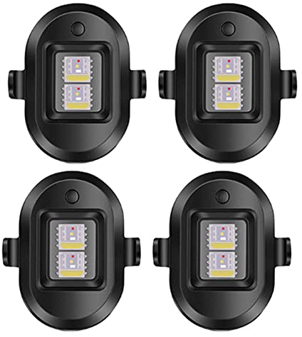 Lisher 4 pezzi universale Strobe Warning Light USB ricaricabile LED Emergency Lights Drone Night Strobe Lampada Motorcycle