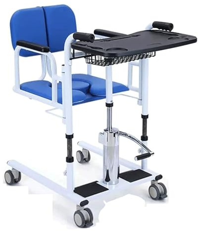PZEOB Elevador de Pacientes Ajustable, Silla de Ruedas, Elevador hidráulico para Pacientes con Asiento Dividido de 180° y cuña, Silla elevadora de Transferencia para Mesa de Comedor