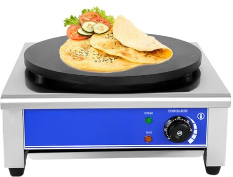 Máquina para Hacer Crepes,Máquina para Hacer Panqueques Grande 40cm,Plancha para Crepes Eléctrica con Esparcidor de Madera, Estufa para Panqueques de Cereales Ajustable de 50-300 ℃,110V1700W