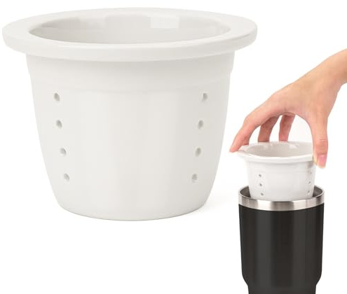 Linkidea Infuseur à thé en céramique pour thé en vrac, compatible avec gobelet Beast de 887 ml, gobelet YETI de 887 ml, bouteille hydraulique, fixation de tasse RTIC, passoire à thé (passe au