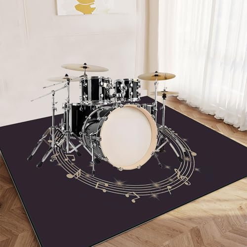 Drum-Teppich Schalldicht Teppiche Schlagzeugteppich Schallschutz Teppich Schallschutzmatte Snare Drum Rug rutschfeste Trommelmatte für E Drum Schlagzeug Elektronisch Snare Teppich 160 x 100 cm