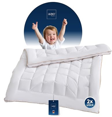 LILENO HOME Kinder Ganzjahresdecke 100x135 cm [2er Set] mit Golden Elegance Baumwolle - extra weiche Kinder-Bettdecke 100x135 cm - als Sommer u. Winter Decke ohne Bezug - waschbar bis 60°C