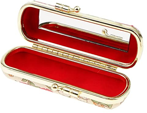 Beauty Design Boîte de rangement pour rouge à lèvres brillant à lèvres avec miroir rétro B, Fleur rétro., as described, comme description