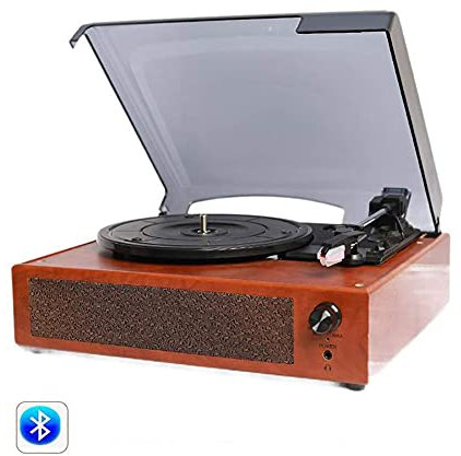 Giradischi in Vinile, Giradischi, Riproduzione, Altoparlante Bluetooth, fonografo retrò, grammofono, Uscita Audio per Cuffie/RCA, registratore a 33/45/78 Giri