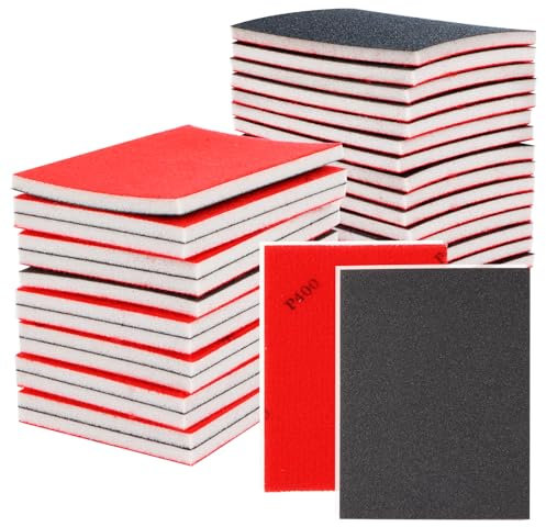 30 Stück Schleifschwamm 400/600/800 Körnung Handschleifblöcke Schmirgelpapier Waschbar Wiederverwendbar zum Schleifen, Polieren Metall, Holz, Stahl, Edelstahl