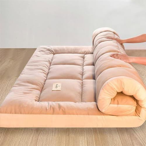 GAOXIAO Japanische Futon-Matratzenauflage, Bodenmatratze Faltmatratze Schlafmatt, Atmungsaktive Rollmatratze Faltbare Tragbar Tatami Gesteppte Bett Matratze Gästematratze Klappbett A 90 x 200 cm