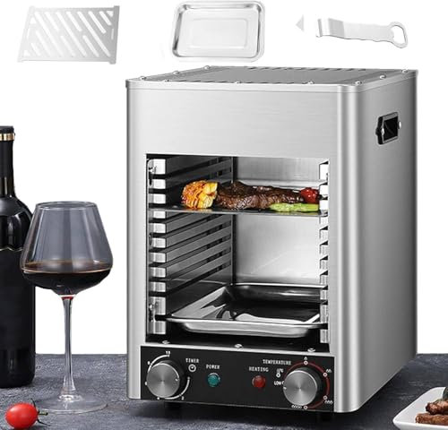 Parrilla eléctrica para interior,parrilla de 1700 W con placas extraíbles, rango de 200 a 800 ℃ para barbacoa de interior, parrilla de mesa para cocinar en interiores