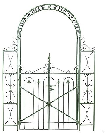 Arche de jardin avec portail, treillis en métal pour plantes grimpantes, roses et vignes, décoration de mariage en plein air, tonnelle de cérémonie, structure de jardin élégante (taille)