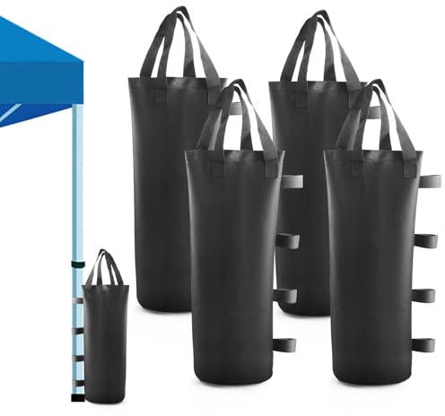 Juego de 4 Pesos para Carpas Sacos de Arena para Carpa Pesas de Pabellón Resistentes Bolsa de Arena de Tela Oxford rellenable Costuras Dobles Sacos de Arena para Tiendas y toldos Exteriores