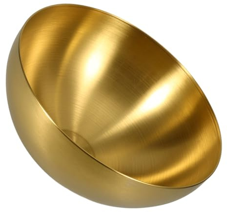 Kichvoe Tazón Grande Para Mezclar Ensalada De Acero Inoxidable 25 Cm Color Dorado Multifuncional Para Cocina Hogar y Restaurante