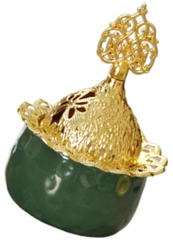 VICASKY Ceramic Incense Holder with Metal and Ceramic Combination Compact and Green Indoor Burner for Aromatherapy and Desktop Ornament Suitable for Study Bedroom Yoga Sauna